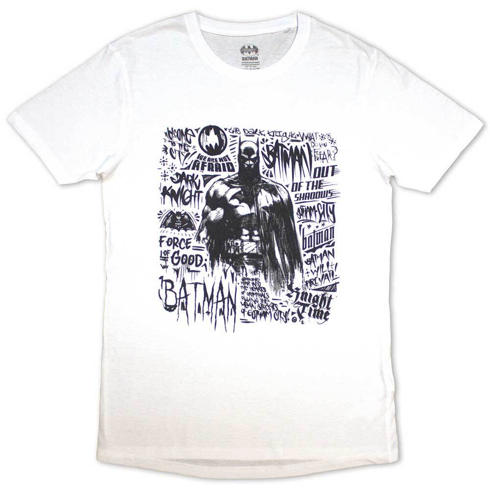 DC Comics BatmanScribbler T-Shirt White New Unisex T-Shirt XXXXL