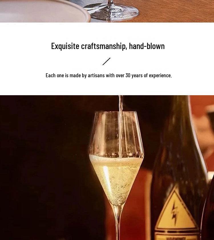 Luxurious Handmade Crystal Champagne Flutes – Ultra-thin, Thin-Stemmed Red and Sparkling Wine Glasses.