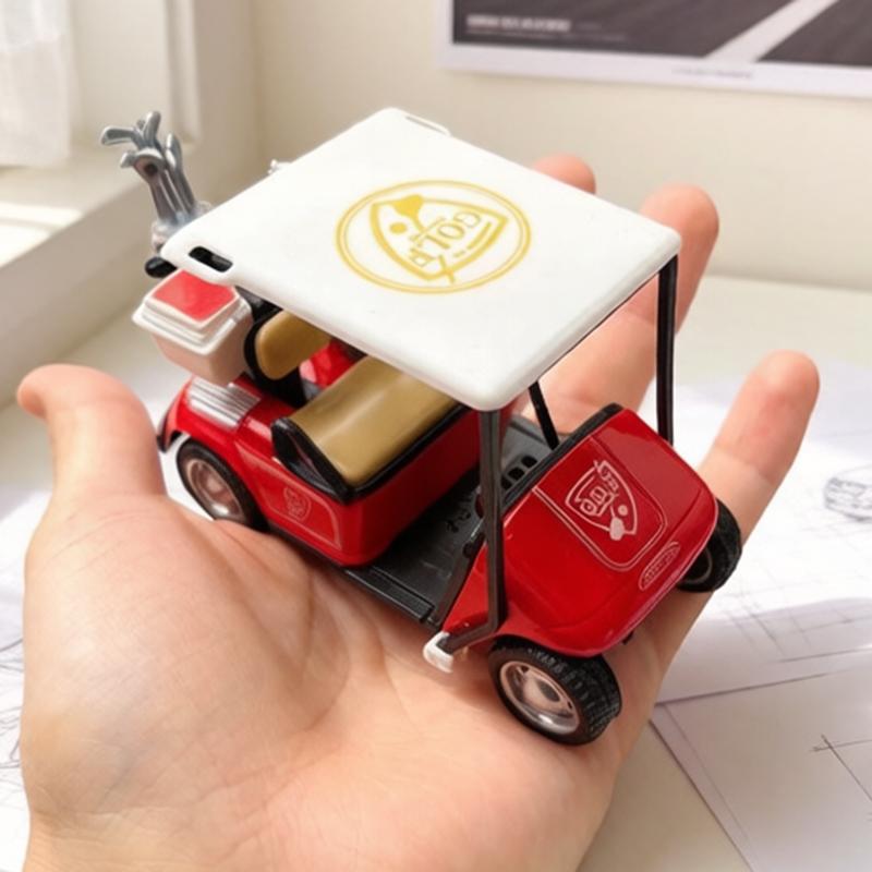 1:38 Alloy Vintage Diecast Golf Cart Buggy Shuttle Model Classic Pull Back Car Model Miniature Vehicle Replica Collection