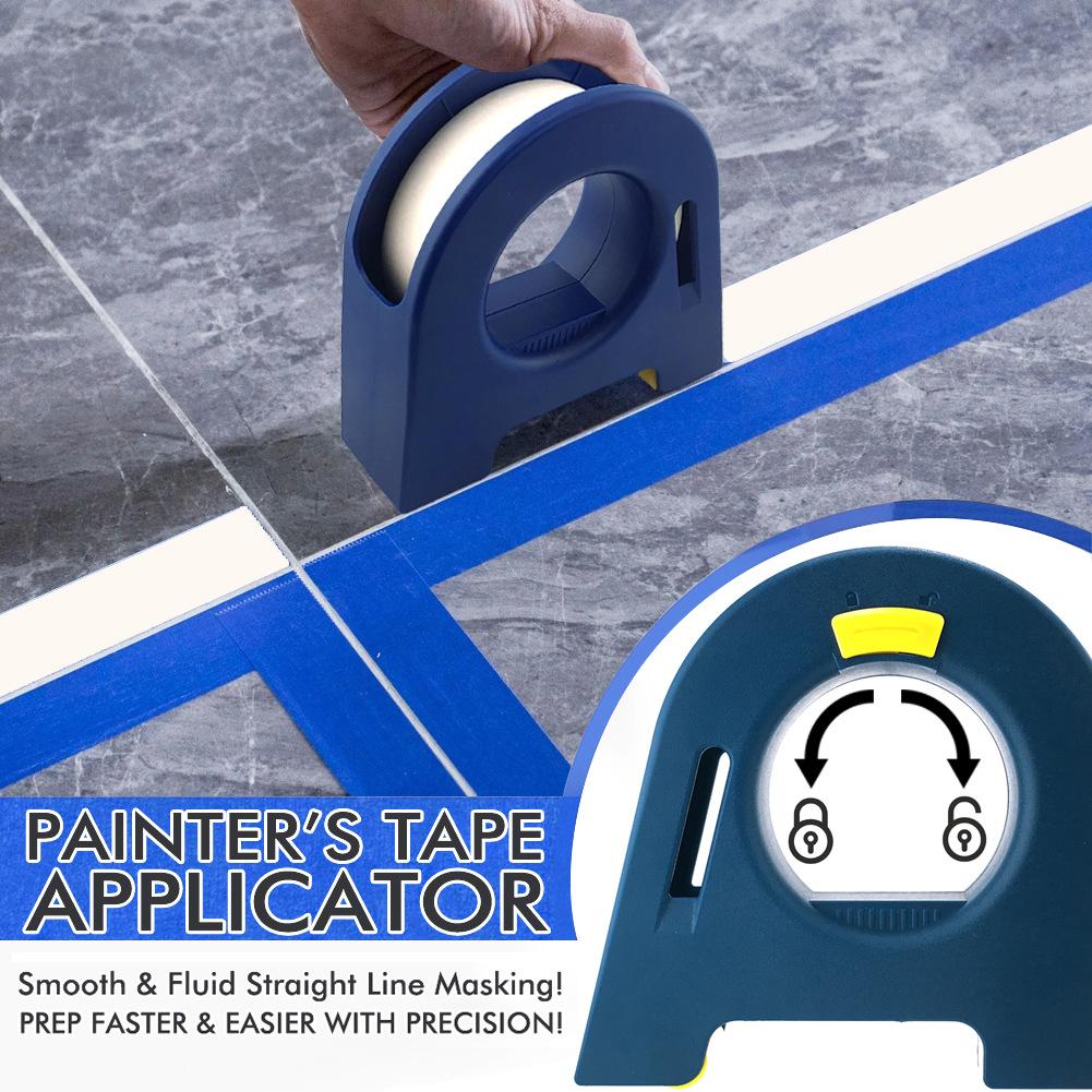 Masking Tape Dispenser with Free White Tape, Desktop Sticker Roller for Washi & Craft Tape, Easy One-Hand Use Organizer with Cutter