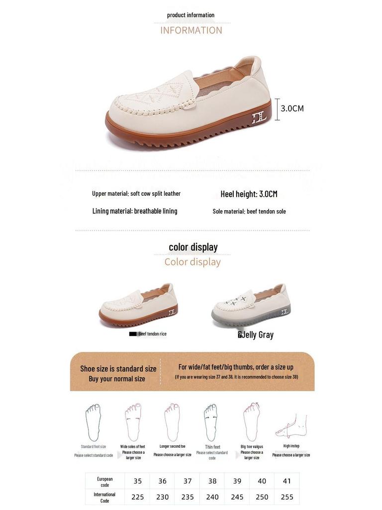 2025 Autumn Plus Size Women's Embroidered Non-Slip Soft Shoes, Sizes 35-42