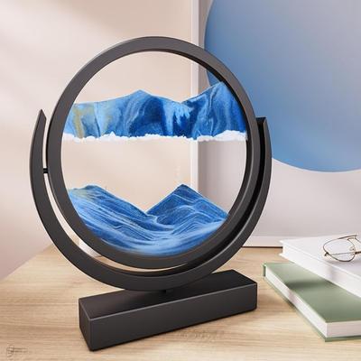 3D rotativ care curge nisip pictură artă imagine rotundă sticlă mare adâncime clepsidra modernă decorare a casei ornamente de culoare
