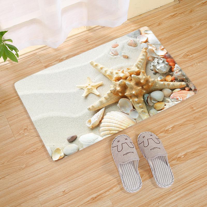 Shell Sea Doormat Bathroom Kitchen Floor Mat Door Rugs Nordic Beach Starfish Carpet Non-Slip Mat 3 Sizes Felpudo Paillasson