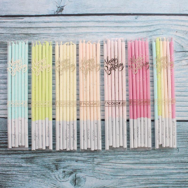 New Product Fanxing Series Multi-color Slender Pencil Candles Creative Birthday Romantic Party Layout Baking Candles
