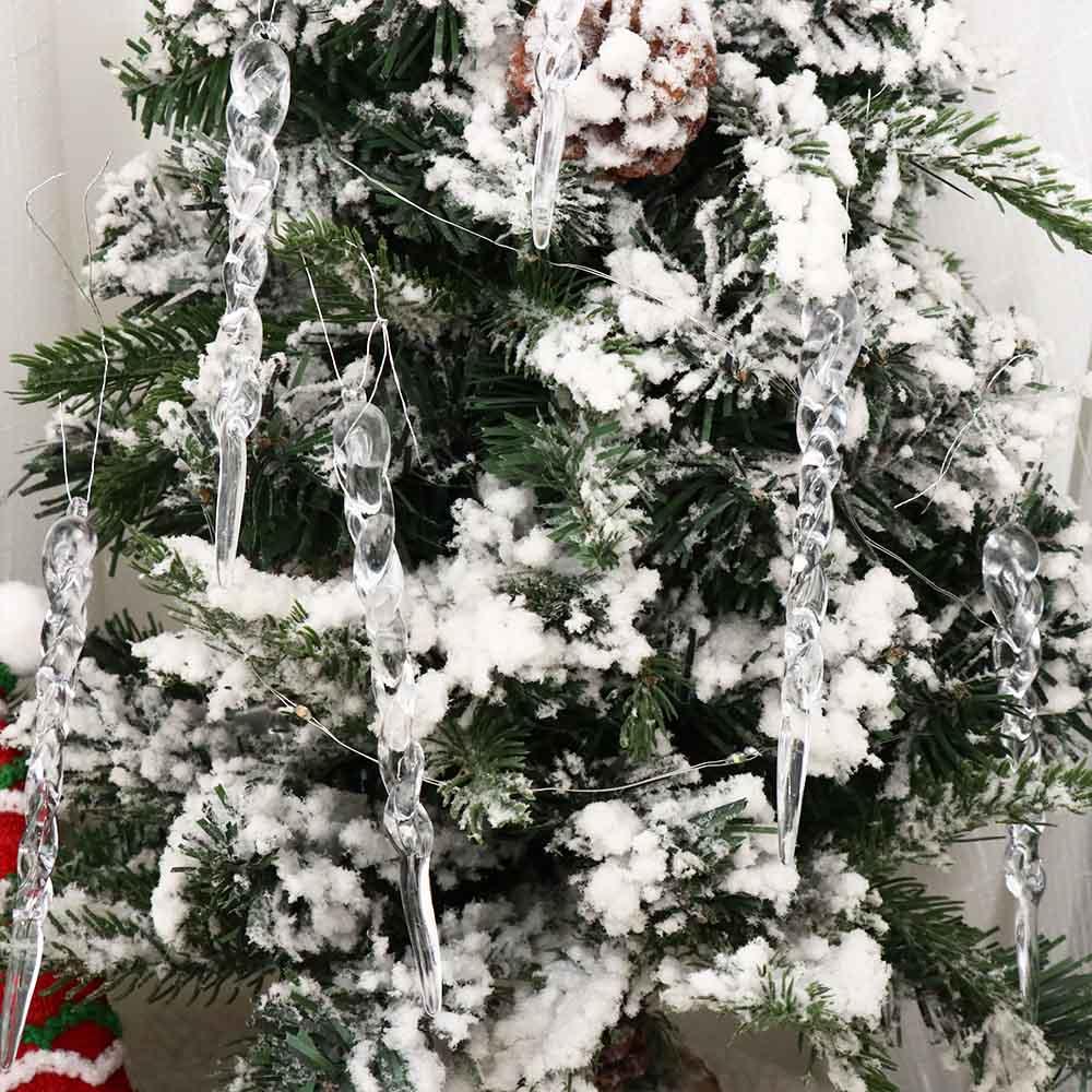 12Pcs Hanging Ice Strip Pendants Acrylic Christmas Tree Drop Ornament  Home