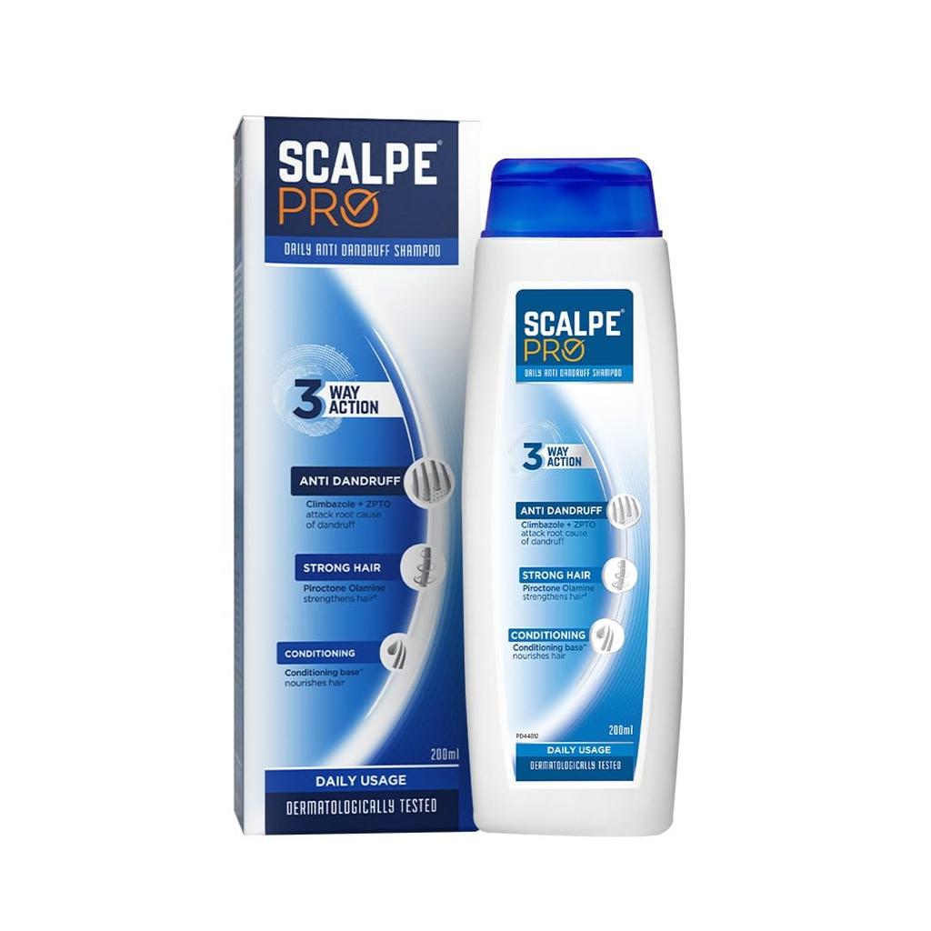 Scalpe Pro Anti Dandruff Shampoo (200ml) and Daily Anti-Dandruff Shampoo (100ml) with Climbazole & ZPTO Formulation