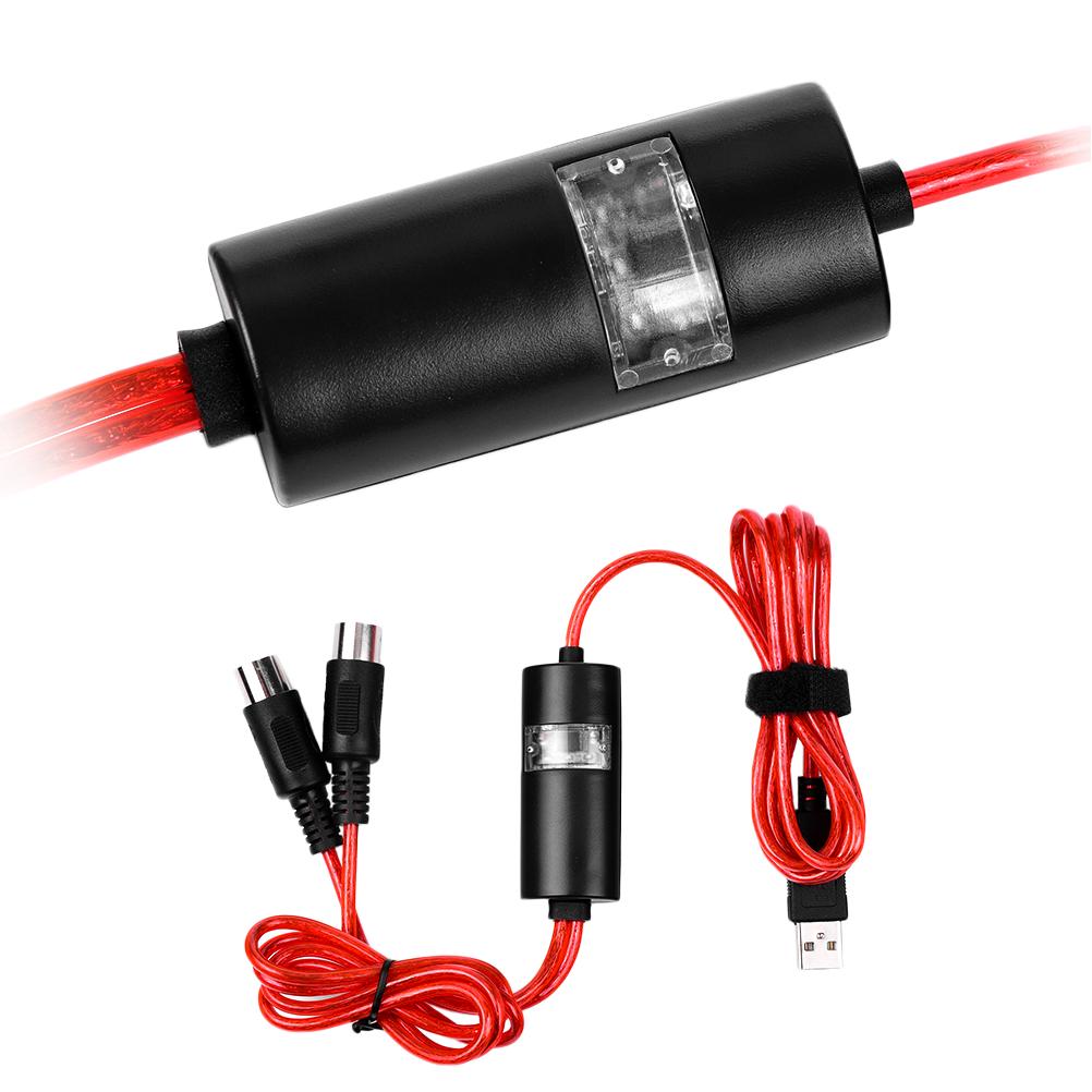 Usb In-Out Midi Cable Converter Pc To Music Keyboard Adapter Cord