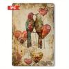 Vintage Love Birds Metal Tin Sign 8x12 Inch Rustic Romantic Wall Decor Living Room Bedroom Farmhouse