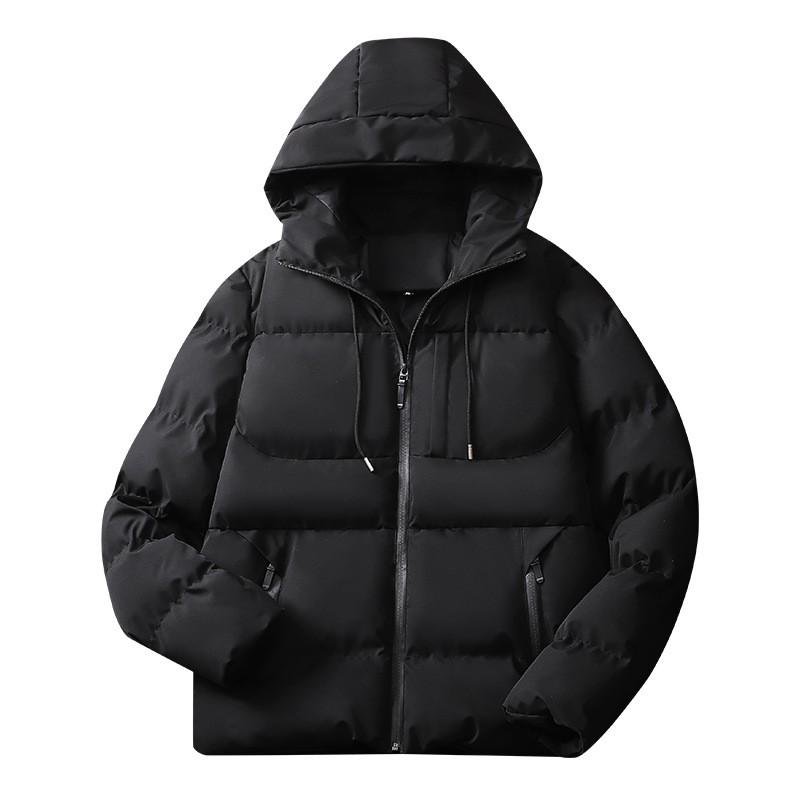 Mens Winter Thick Cotton Puffer Jacket Casual Hooded Warm Coat Youth