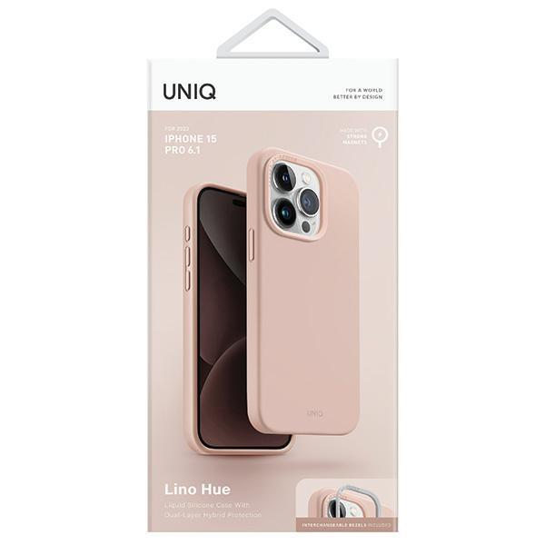 Uniq Etui Lino Hue Iphone 15 Pro 6.1Magclick Charging Różowy/Blush Pink