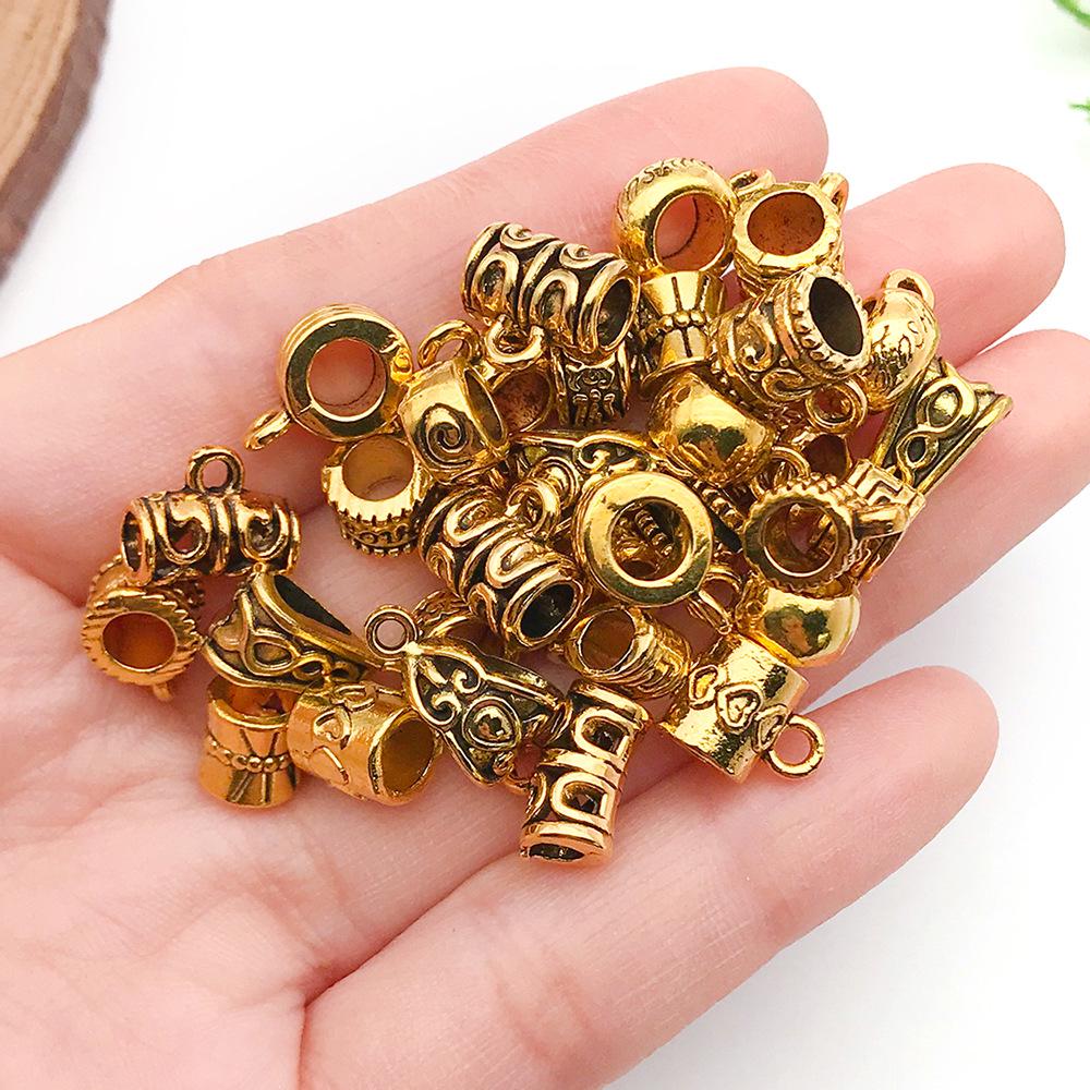 DIY Electroplated Jewelry Kit: Alloy Pendant Connector, Clasp, Jump Ring, Spacer Bead for Bracelets & Necklaces