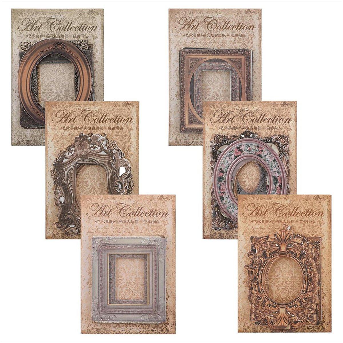 

2025+ 180 Pcs Scrapbook Window Frame Vintage Frame Scrapbook Decorative Paper Retro Photo Border Paper China Mainland