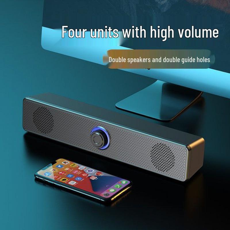 Mini Alto-falantes Bluetooth USB para Computador Desktop e Notebook com Subwoofer