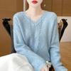Women's Cashmere Sweater Qinghe Cashmere 30% Cashmere 70% Wool Autumn and Winter Pullover Warm and Fashionable