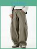 Vintage Patching Pants With Micro Elastic For Casual Streetwear Men