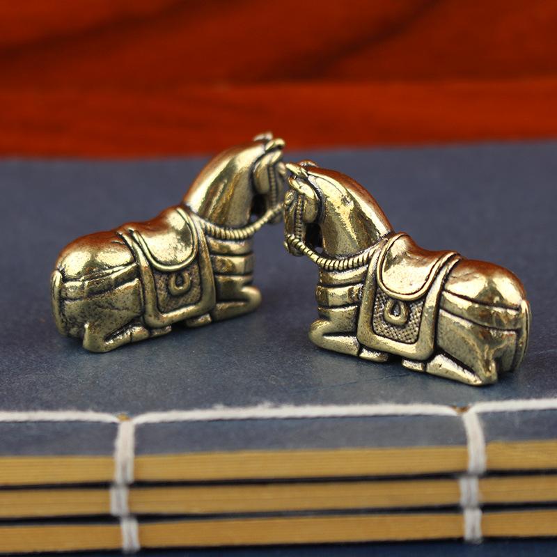 Horse Year Figurine, One Of The Twelve Zodiac Horse Statues, Brass Horse Desktop Ornament, Living Room Table Sculpture