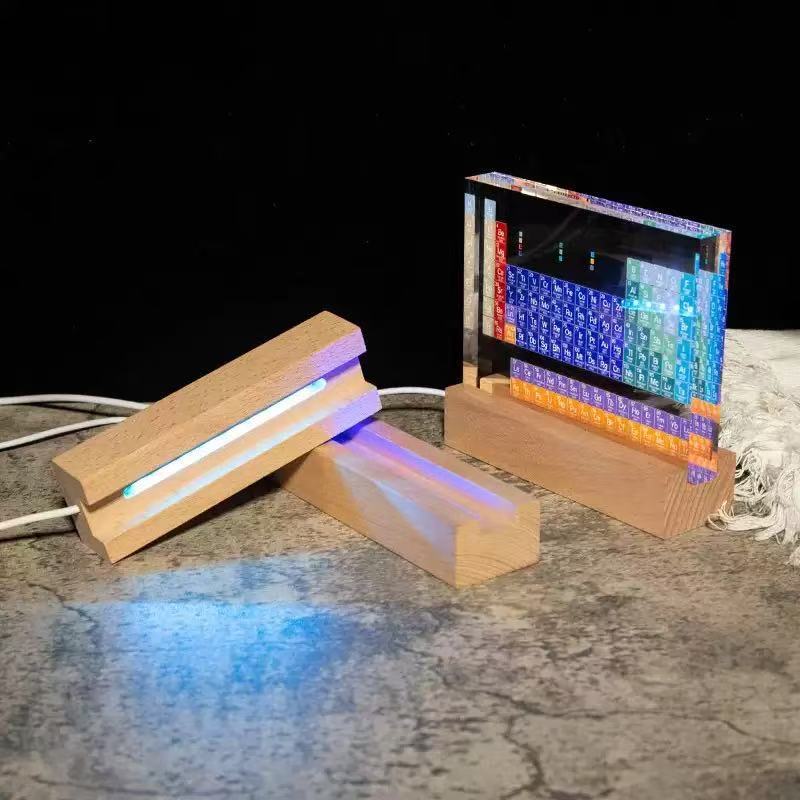 15mm 20mm Thick 15cm Long Wooden Display Base Stand for Custom 3D Photo Acrylic Blocks Led Lamps