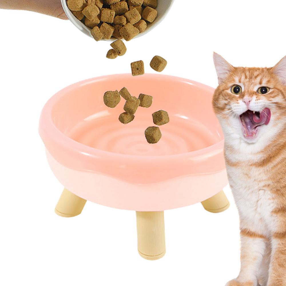 Tilted Elevated Bowl Donut Design Elevated Cat Bowls For Food And Water L Stress Free Backflow Prevention Free Anti-Slip