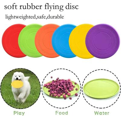 1 pz Divertente Gomma Morbida Disco Volante Giocattoli per Cani Gatti Gioco per Cani Dischi Volanti Resistenti da Masticare Addestramento Cucciolo Interattivo Forniture per Animali Domestici