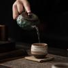 Japanese Hand-made Rough Pottery Tea Cup Ceramic Kungfu Tea Set Tea Cup Small Single Cup Antique Style Jingdao Cup Old-fashioned