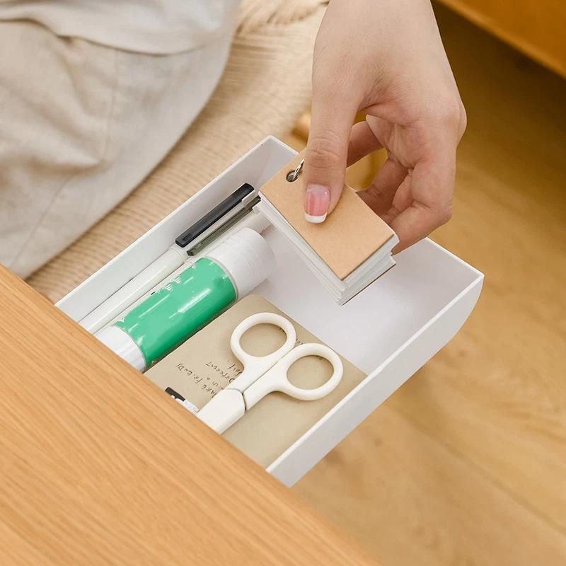 Hidden Under-Desk Storage Box, Sliding Partition Storage Box, For Home And School Desktop Storage And Organization