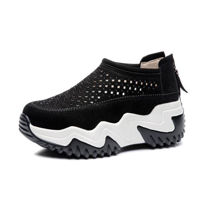 

Muffin casual shoes women s summer new small thick-soled hollow holes breathable and comfortable 40 чорний