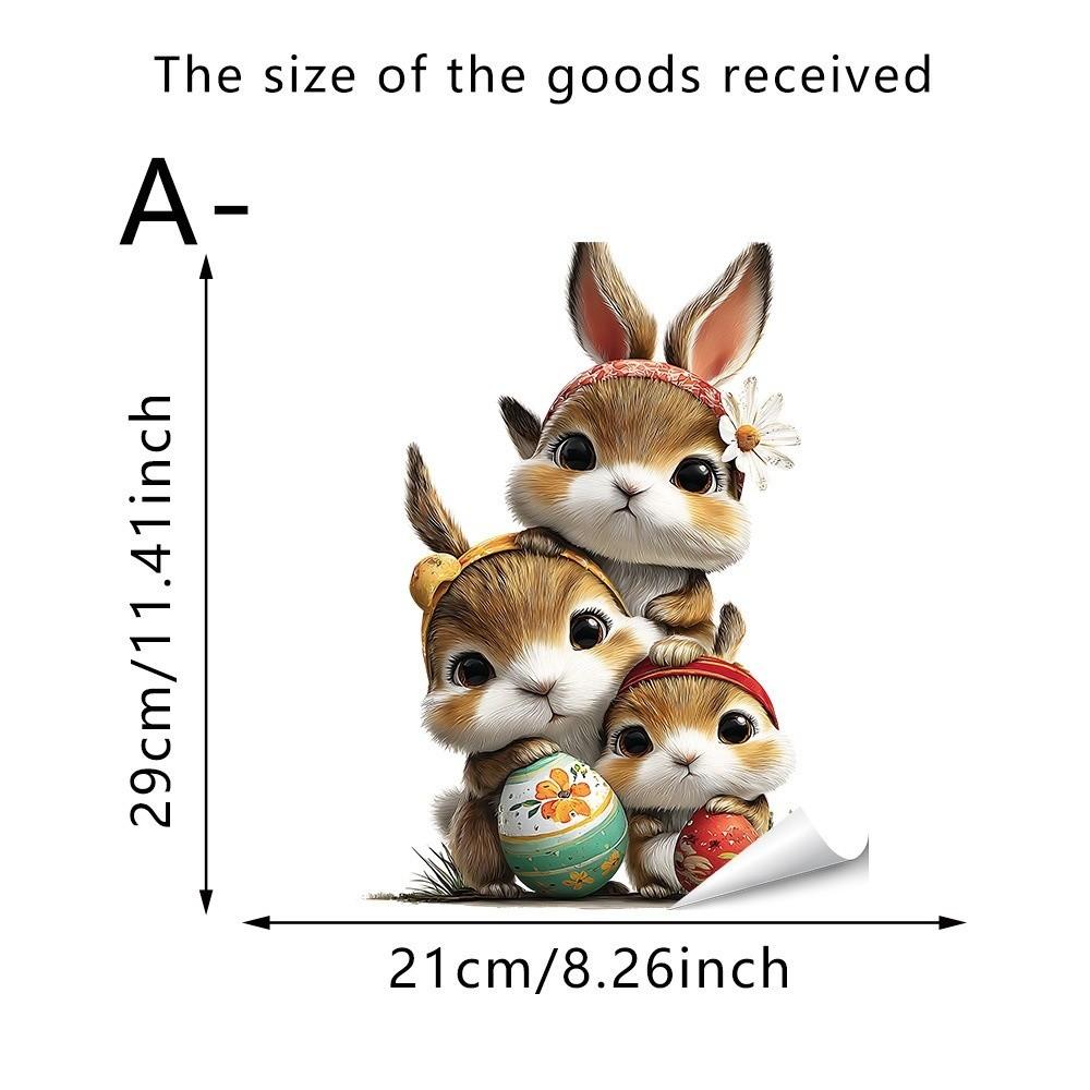 

New Easter Flower Rabbit Toilet Sticker PVC Self-Adhesive Wall Stickers Waterproof Removable Wall Decal Bathroom