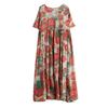 Short Sleeve Plus Size Cotton Vintage Floral New In Dresses for Women Casual Loose Long Summer