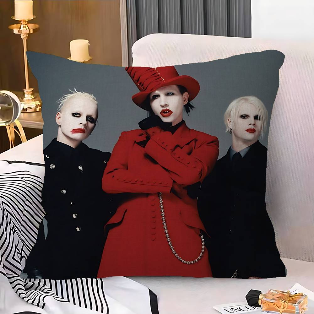 Rock Band M-Marilyn M-Manson Cushion Cover Pillowcase Upholstery Sofa Throw Pillow Home Decor Pillowcas