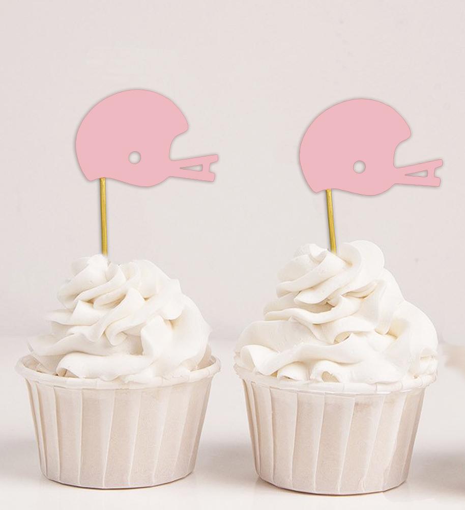 Darling Souvenir| Baseball Helmet Cupcake Toppers| Wedding - Birthday Party Dessert Decorations - Pack Of