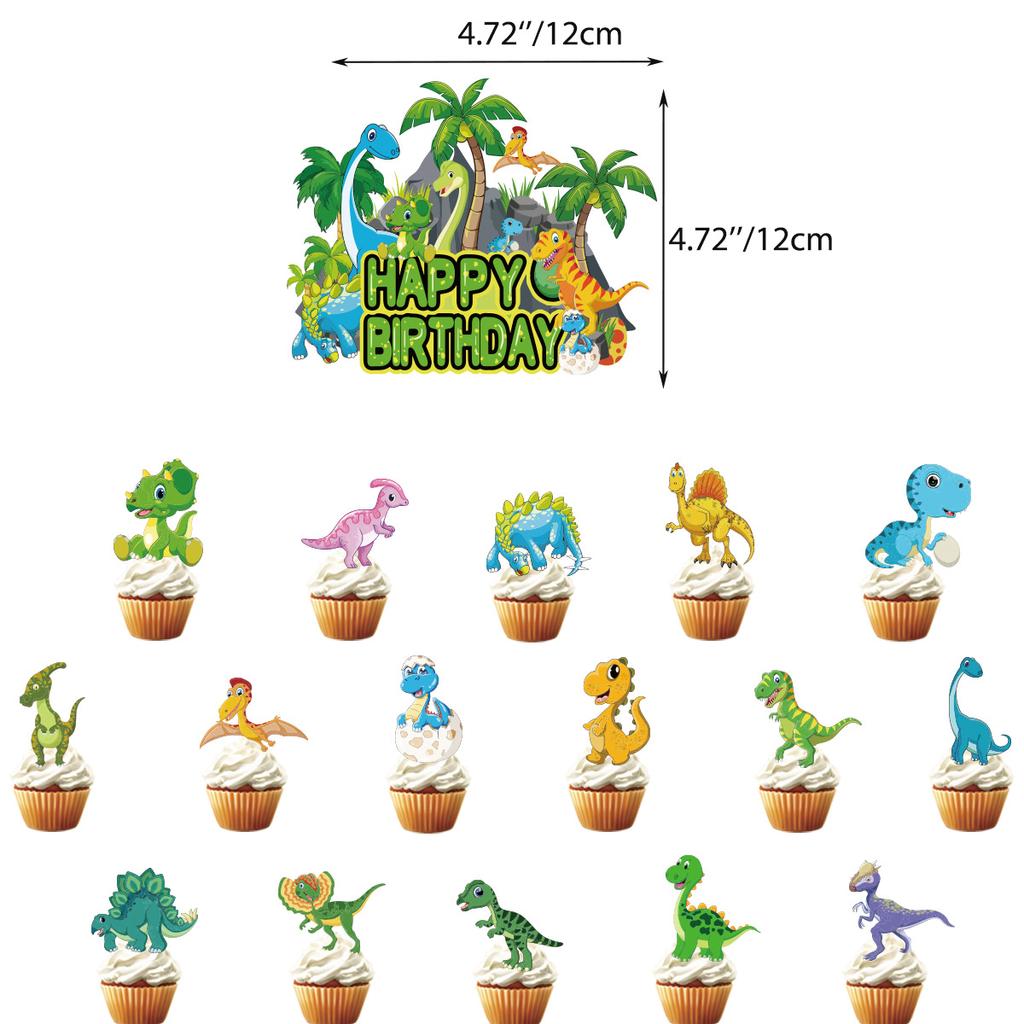 Dinosaurier Party Dekoration Cartoon Dino Vulkan Banner Latex Ballons Kinder Jungen Glücklich Dschungel Safari Dino Thema Geburtstag Lieferungen