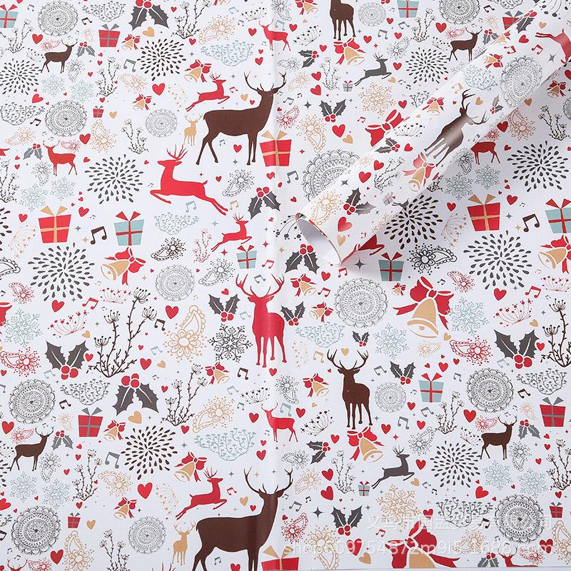Festive Floral Kraft Wrapping Paper for Christmas & Birthday Gifts