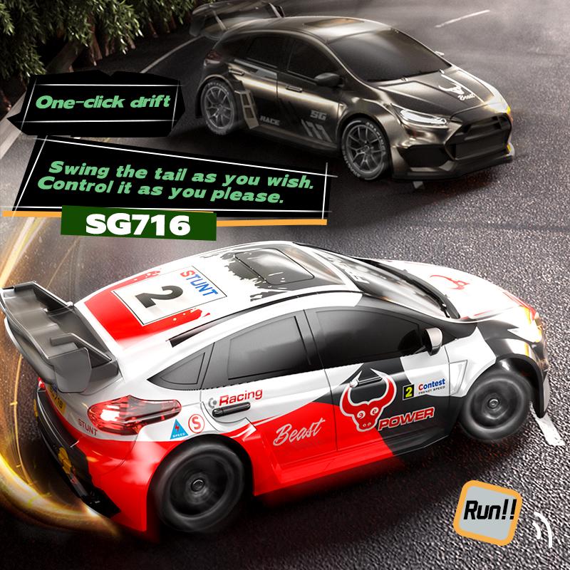 1:24 4WD Hochgeschwindigkeits RC Driftauto LED-Lichter 2,4G Fernbedienung Austauschbare Reifen Ready to Run RC Modellauto Spielzeug Geschenk für Kinder