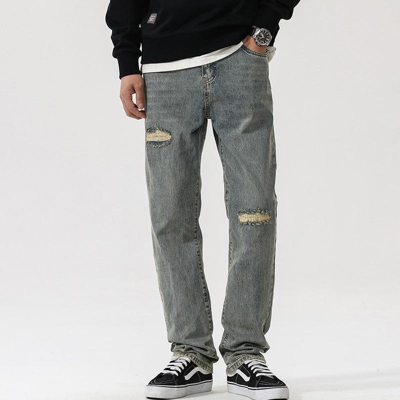 

Весенние американские джинсы прямого кроя в стиле хай-стрит, новые ретро, красивые брюки 38