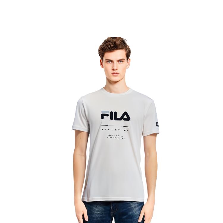 Fila Basic Simple Sports Fitness Round Neck Short Sleeve T-Shirt Men Tops White A11M331104FWT