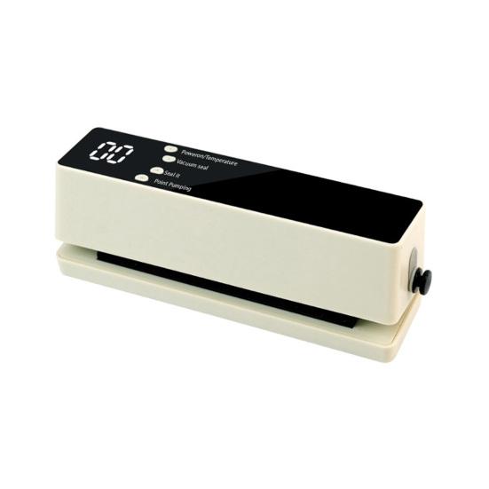 

Вакуумный упаковщик продуктов с цифровым дисплеем 60 кПа Сильное всасывание Несколько режимов Простой в использовании Беспроводной Перезаряжаемый Упаковщик продуктов бежевый