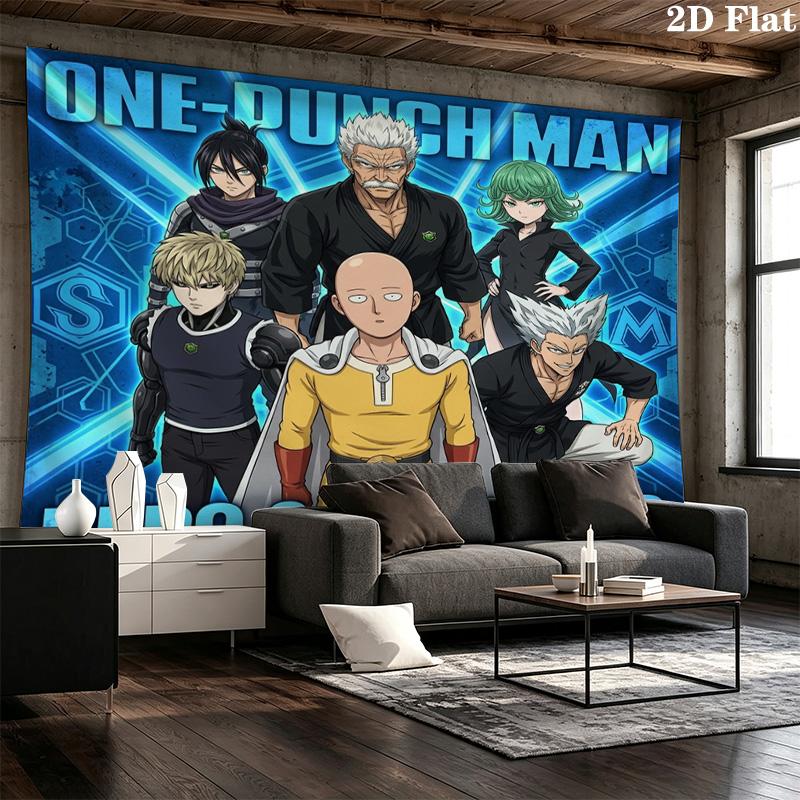 Onepunch Man Wandteppich Ästhetisches Wandbehang Gedruckter Stoffdecke Dekorative Wandteppiche Für Schlafzimmer Wohnzimmer Heimdekoration