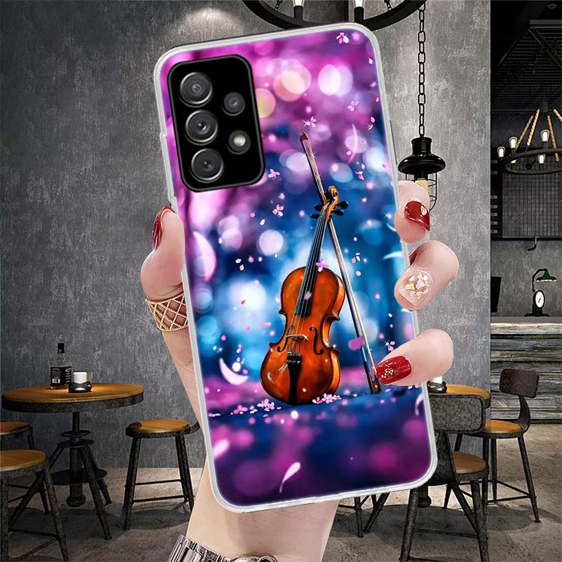Music Violin Phone Case For Samsung Galaxy A13 A14 A15 A16 A17 A53 A54 A55 A56 A57 A33 A34 A35 A36 A37 A23 A24 A25 A26 Galaxy A1