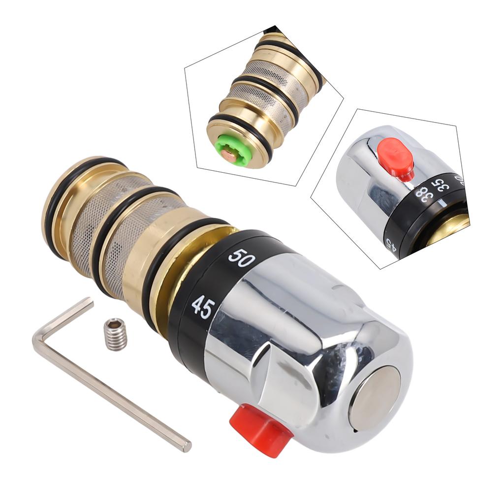 1pc Thermostatic Mixer Valve Repair Kit+Screw+Wench Cartridge Valve Handle Spool Control Thermostatic Mixer Valve Repair Kit