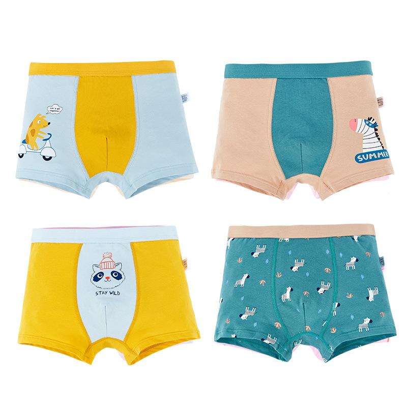 4pcs Cartoon Children's Underwear Four Corners Boy's Underwear