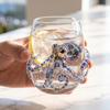 Glass Tumbler With, Pattern Drinking Glass for Home Kitchen Bar