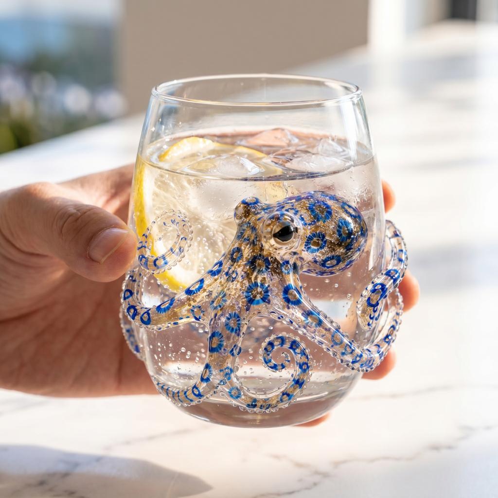 Glass Tumbler With, Pattern Drinking Glass for Home Kitchen Bar