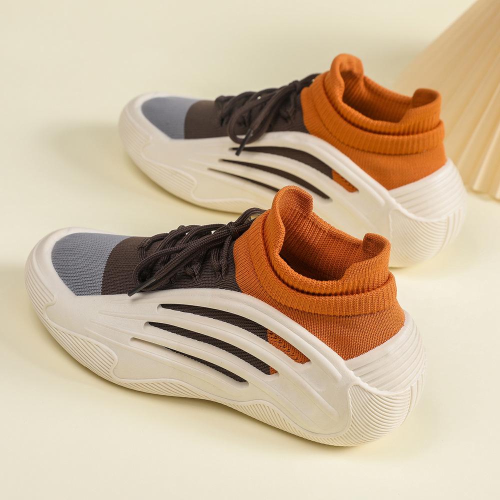 Damen Trendige Dicksohlige Flyknit Socken Schuhe - Weiche, Atmungsaktive, Lässige Frühling/Sommer Sneakers