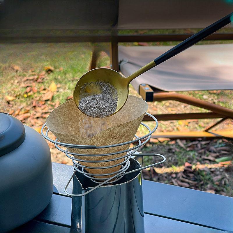 1 Stück Outdoor Camping Kaffee-Tropfgestell, Edelstahl Handgebrühter Kaffeefilter, Tragbarer Faltbarer Kaffeefilterbecher für Camping