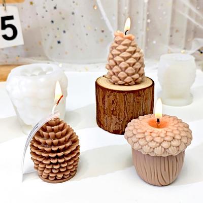 3D Pine Cone Silicone Mold for Christmas Candles and Baking Ornaments