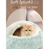 Cat Bed for Indoor Cats, Round Cat Nest Bed, Warm Soft Cat Cave Bed, Winter Self Warming Cat Bed, Small Puppy Pet Sleeping Bed