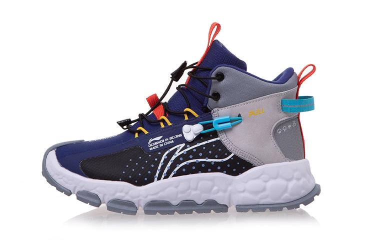 Li Ning YOUNG Absolute Rock Устойчивые к скольжению Амортизирующие Износостойкие Термостойкие Детские Повседневные Кроссовки Черно-Синие YKER002-17 31
