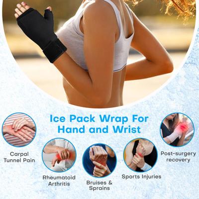 Rukavica s ľadovým obkladom na ruku pre úľavu od karpálneho tunela, studený/teplý terapeutický obklad s gélovou náplňou, zábal na zápästie s ľadovým obkladom na zotavenie po operácii, pre pracujúce ruky, artritídu