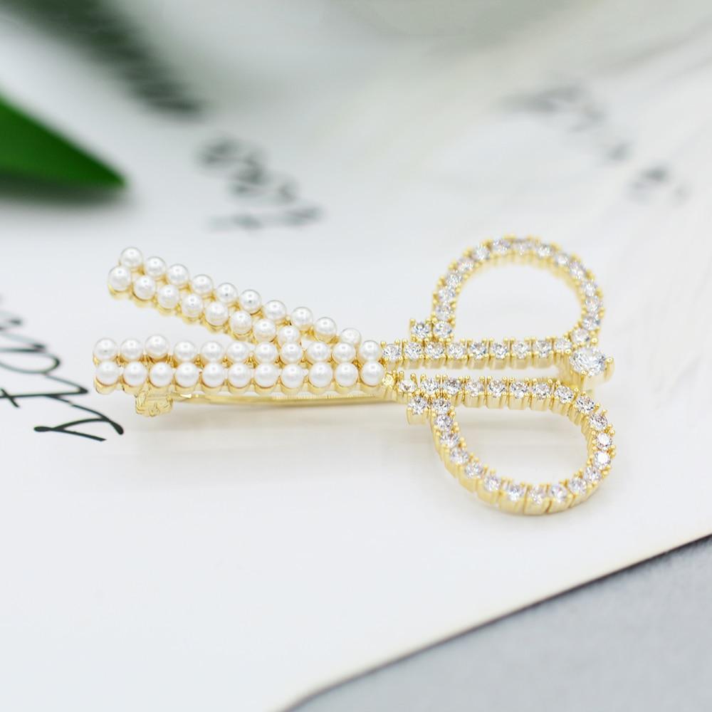 

Blucome модные маленькие броши в форме ножниц с кристаллами и жемчугом, корсажный костюм, шарф, шляпа, булавки для женщин, детская одежда, аксессуары, подарки золотой