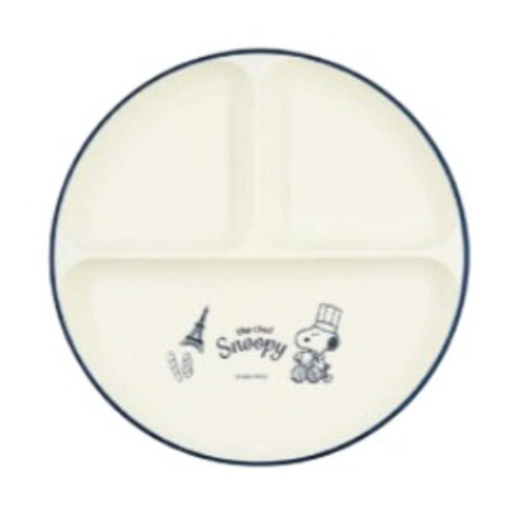 Marimo Craft Antibacterial Lunch Chef X Plate, BL, Snoopy, 250 H24mm, SPZ-3476